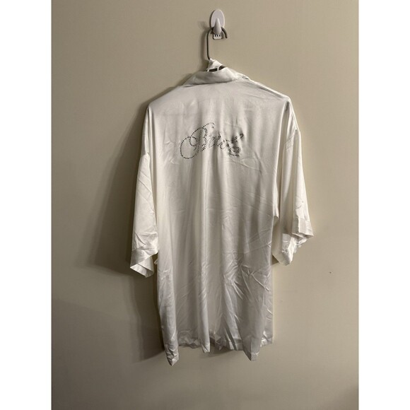Victoria's Secret One Size Robe Bride I Do Soft Satin Rhinestone Glitter White - Picture 1 of 5